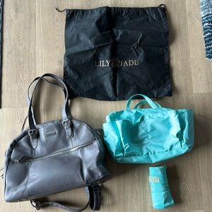 Lily Jade Grey Diaper Bag/ Backpack - Rosie